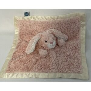 Mary Meyer Pink Bunny Rabbit Baby Security Blanket Lovey Lovie Satin Trim & Back